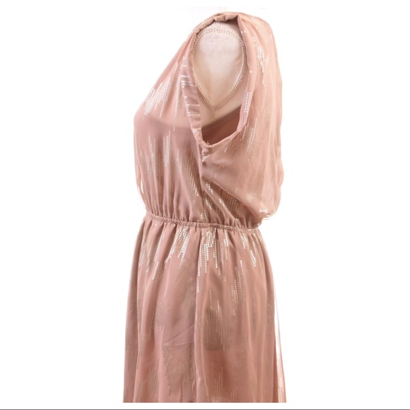 FOREVER 21 Nude Shiny Gold Pattern Dress - Picture 5 of 8